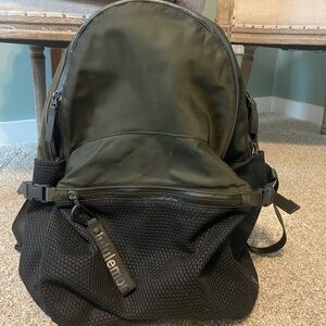 Dark green lululemon backpack